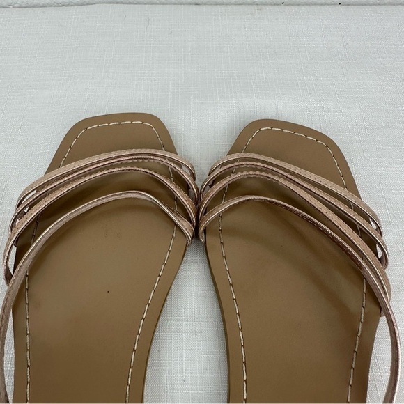 RAYE size 6 Champagne Gold Leather Slide Sandals - Picture 8 of 14